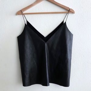 Zara faux leather camisole